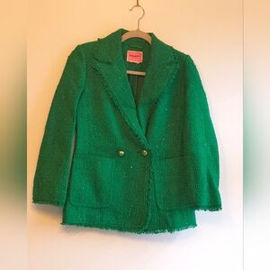 Kate Spade sequin tweed blazer green Size 00